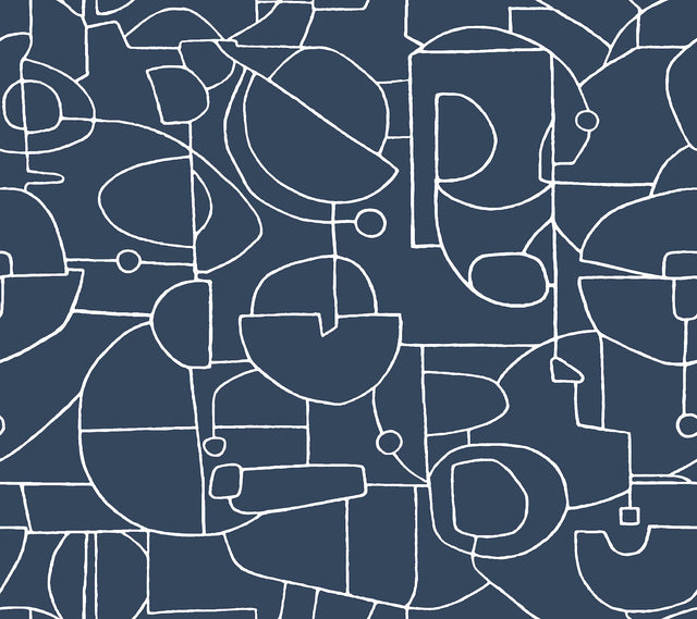 Robotics Navy Peel & Stick Wallpaper