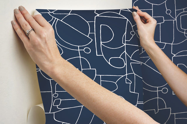 Robotics Navy Peel & Stick Wallpaper