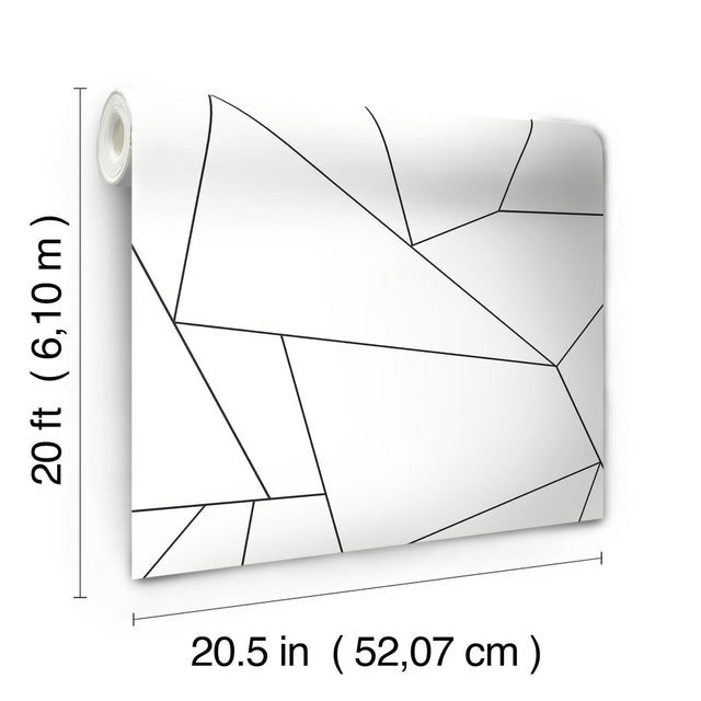 Fractured Prism Black Peel & Stick Wallpaper