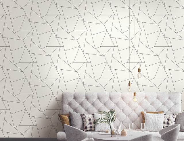 Fractured Prism Black Peel & Stick Wallpaper