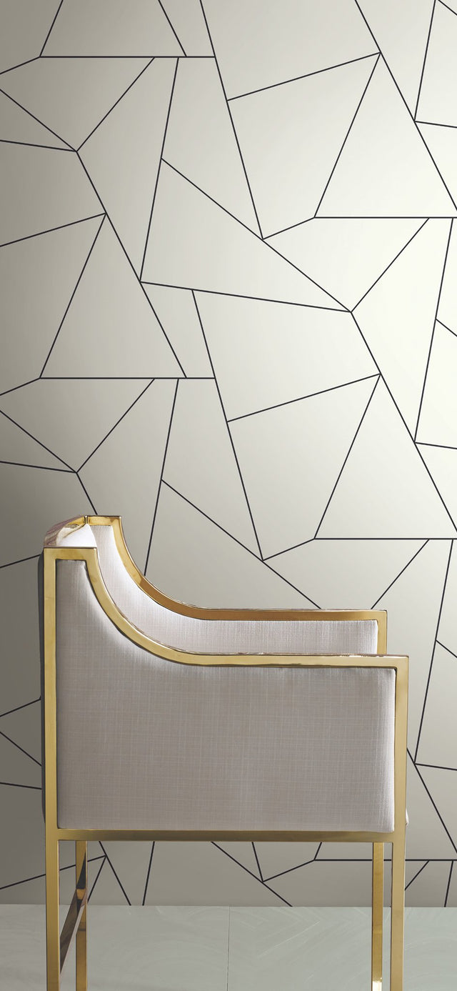 Fractured Prism Black Peel & Stick Wallpaper