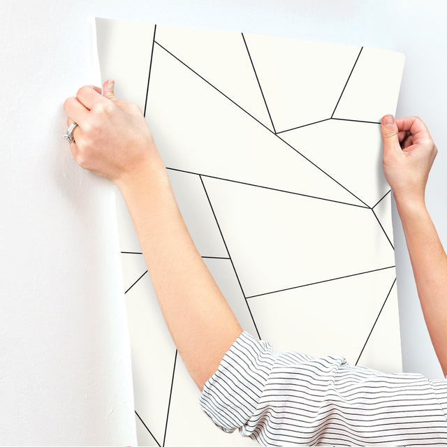 Fractured Prism Black Peel & Stick Wallpaper