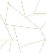 Fractured Prism Gold Metallic Peel & Stick Wallpaper with Geometric Line Pattern - York PSW1064RL