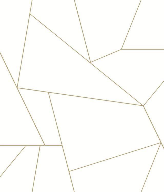 Fractured Prism Gold Metallic Peel & Stick Wallpaper with Geometric Line Pattern - York PSW1064RL