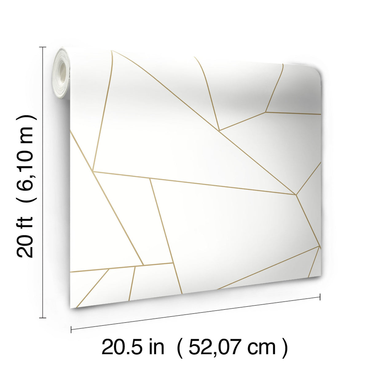Fractured Prism Gold Metallic Peel & Stick Wallpaper with Geometric Line Pattern - York PSW1064RL