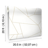 Fractured Prism Gold Metallic Peel & Stick Wallpaper with Geometric Line Pattern - York PSW1064RL