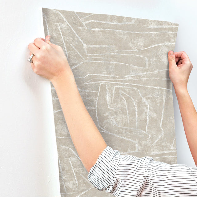 Urban Chalk Neutral Peel & Stick Wallpaper - York PSW1068RL