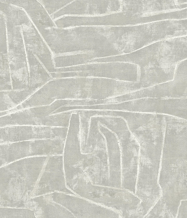 Urban Chalk Grey Premium Peel & Stick Wallpaper with Geometric Chalk Motif - York PSW1069RL