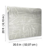 Urban Chalk Grey Premium Peel & Stick Wallpaper with Geometric Chalk Motif - York PSW1069RL