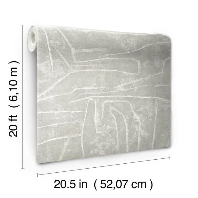 Urban Chalk Grey Premium Peel & Stick Wallpaper with Geometric Chalk Motif - York PSW1069RL