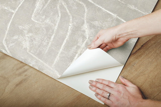 Urban Chalk Grey Premium Peel & Stick Wallpaper with Geometric Chalk Motif - York PSW1069RL