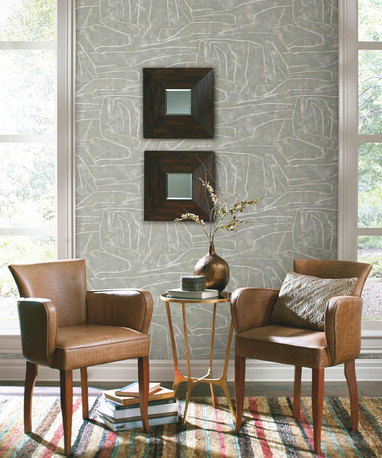 Urban Chalk Grey Premium Peel & Stick Wallpaper with Geometric Chalk Motif - York PSW1069RL