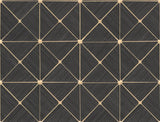 Double Diamonds Black Peel & Stick Wallpaper with Geometric Diamond Motif - York PSW1070RL