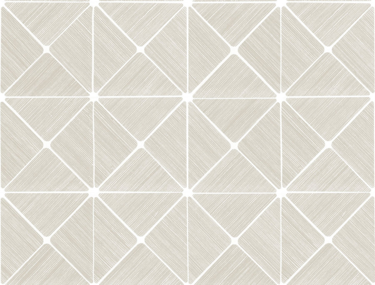 Double Diamonds Off White Peel & Stick Wallpaper with Geometric Diamond Pattern - York PSW1072RL