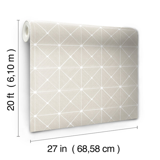 Double Diamonds Off White Peel & Stick Wallpaper with Geometric Diamond Pattern - York PSW1072RL