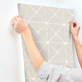 Double Diamonds Off White Peel & Stick Wallpaper with Geometric Diamond Pattern - York PSW1072RL