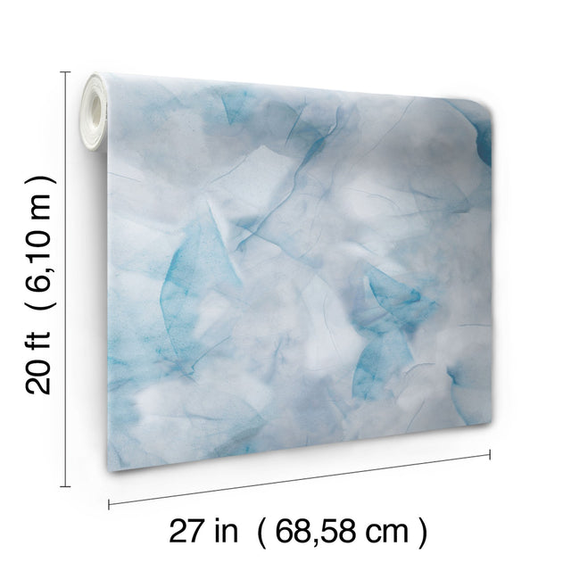 Watercolor Silks Blue Peel & Stick Wallpaper