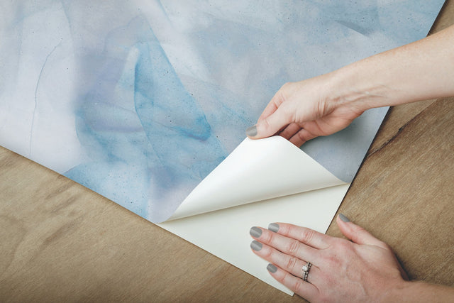 Watercolor Silks Blue Peel & Stick Wallpaper