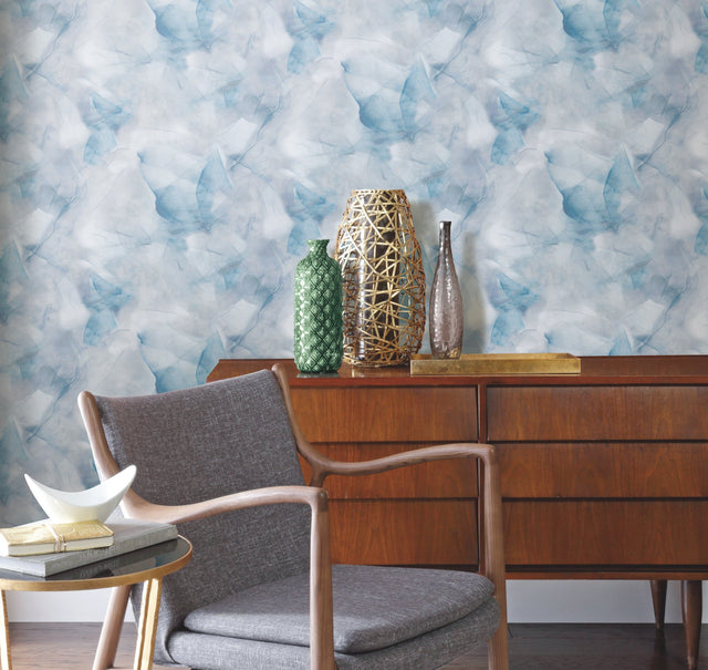 Watercolor Silks Blue Peel & Stick Wallpaper