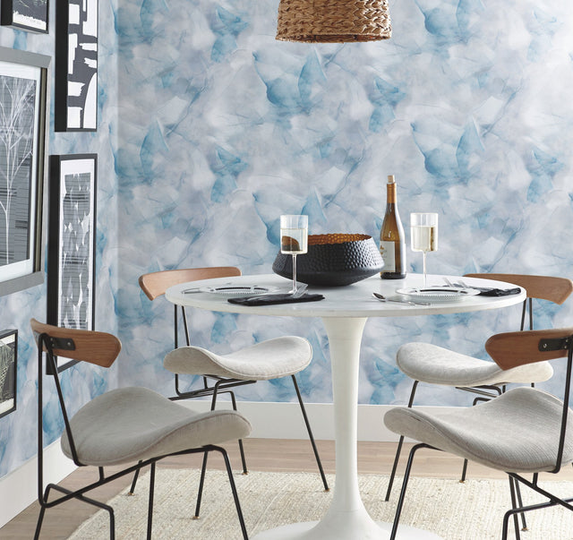 Watercolor Silks Blue Peel & Stick Wallpaper