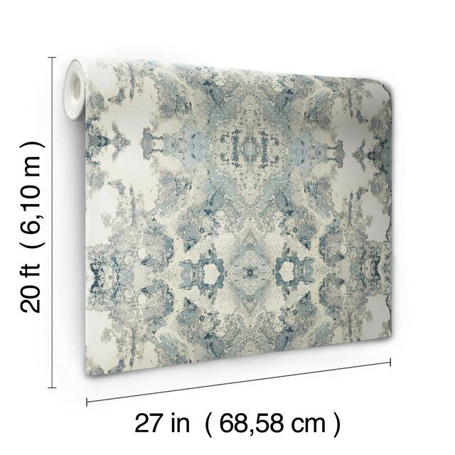 Inner Beauty Mist Peel & Stick Wallpaper with Geode Kaleidoscope Pattern - York PSW1090RL