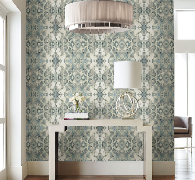 Inner Beauty Mist Peel & Stick Wallpaper with Geode Kaleidoscope Pattern - York PSW1090RL