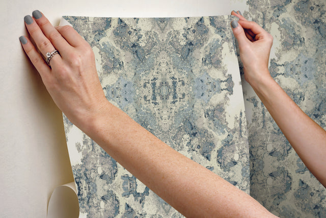 Inner Beauty Mist Peel & Stick Wallpaper with Geode Kaleidoscope Pattern - York PSW1090RL