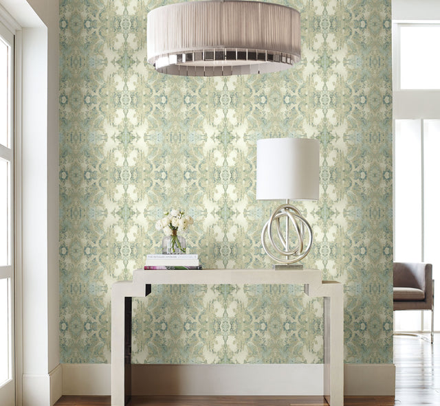 Inner Beauty Pink Peel & Stick Wallpaper with Bohemian Geode Motif - York PSW1091RL