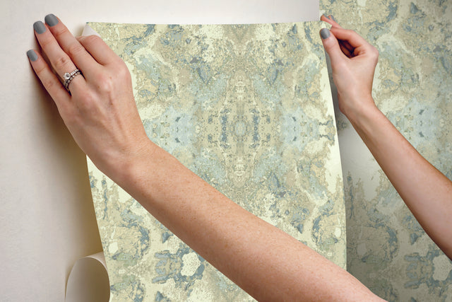 Inner Beauty Pink Peel & Stick Wallpaper with Bohemian Geode Motif - York PSW1091RL
