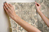 Inner Beauty Grey Peel & Stick Wallpaper with Abstract Geode Motif - York PSW1092RL