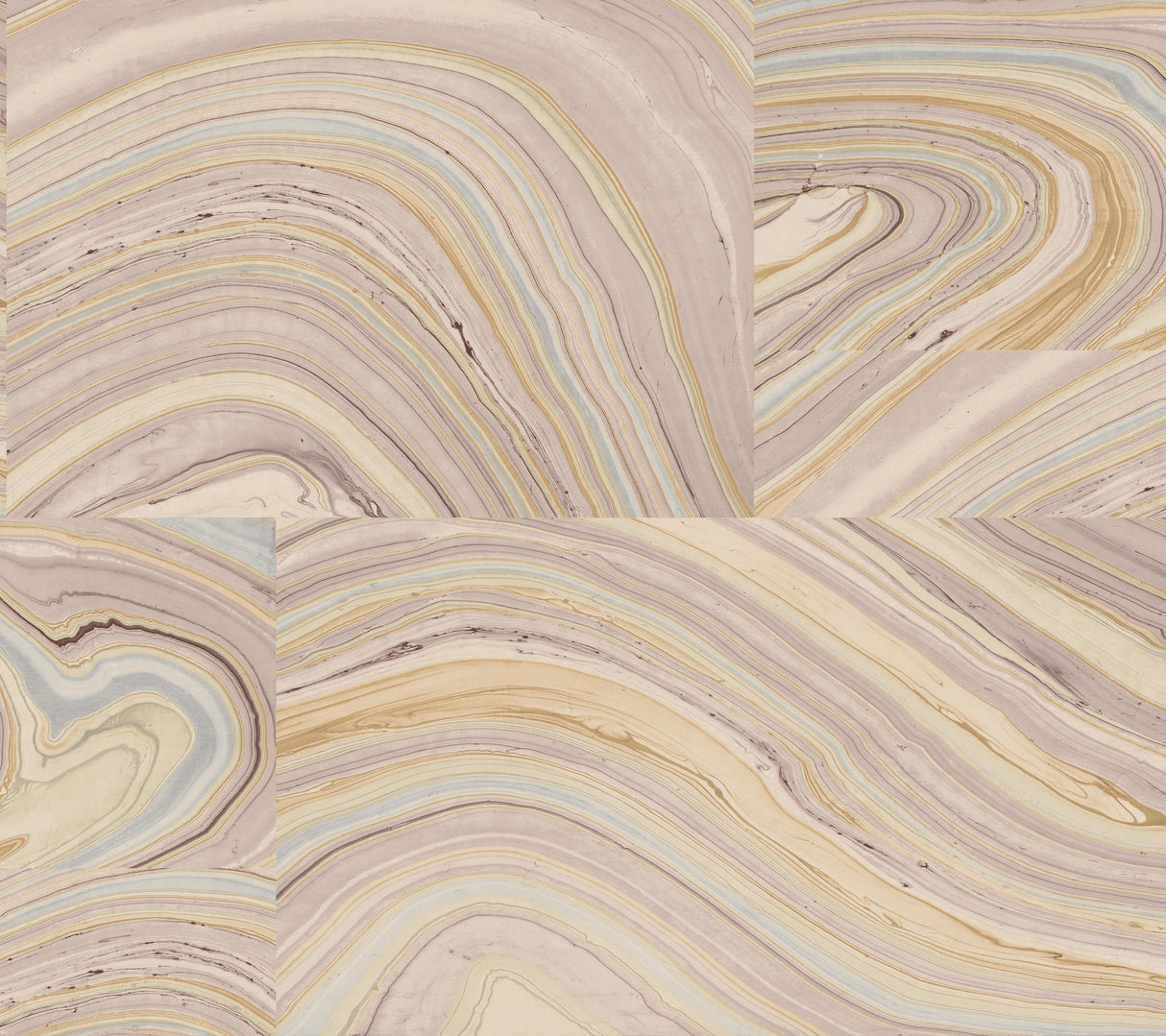 Onyx Purple Peel & Stick Wallpaper with Bohemian Marbled Tile Motif - York PSW1093RL
