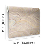 Onyx Purple Peel & Stick Wallpaper with Bohemian Marbled Tile Motif - York PSW1093RL