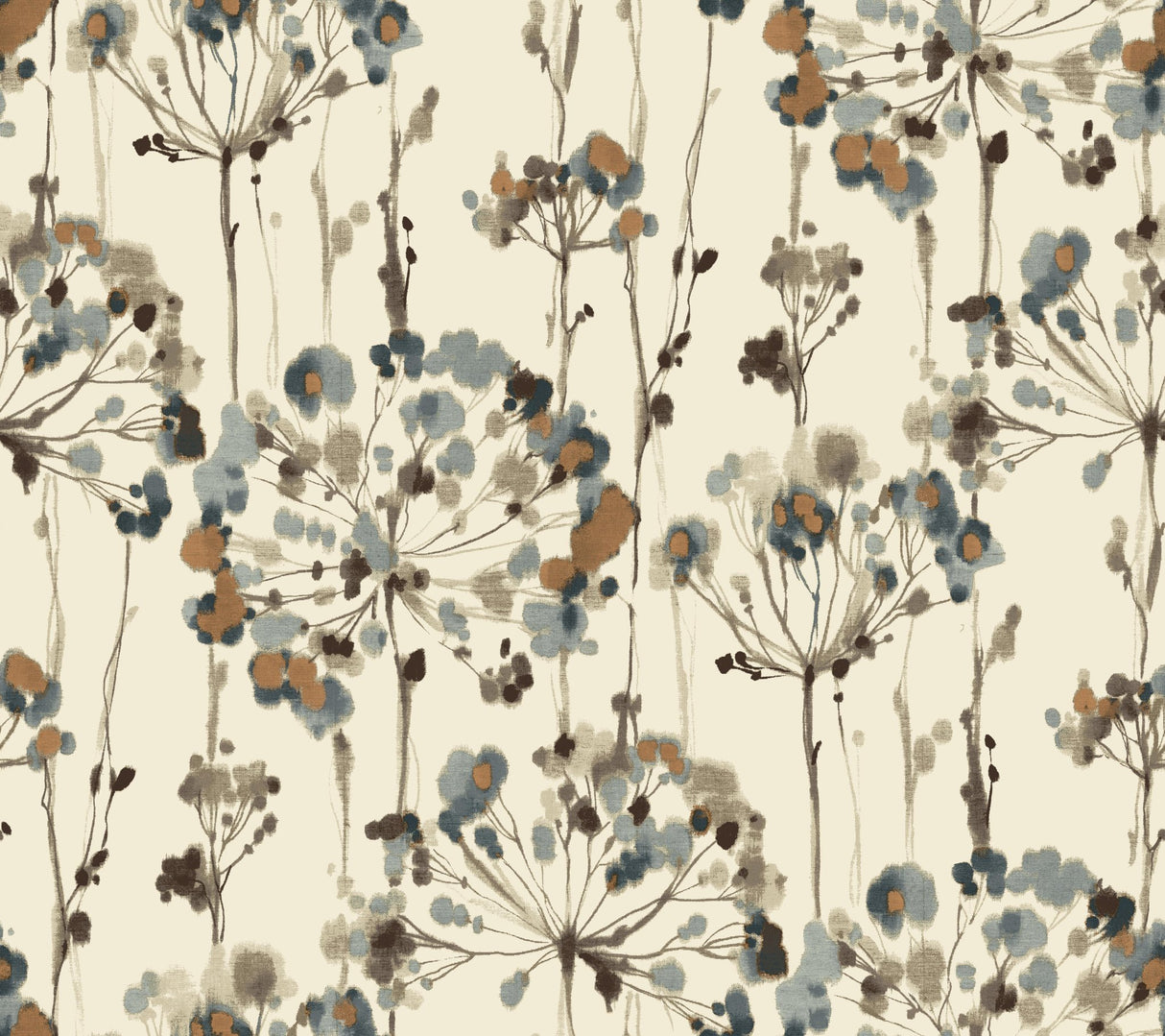 Flourish Teal Peel & Stick Wallpaper with Botanical Watercolor Motif - York PSW1095RL