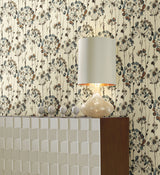 Flourish Teal Peel & Stick Wallpaper with Botanical Watercolor Motif - York PSW1095RL