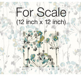 Flourish Turquoise Peel & Stick Wallpaper with Botanical Watercolor Motif - York PSW1096RL