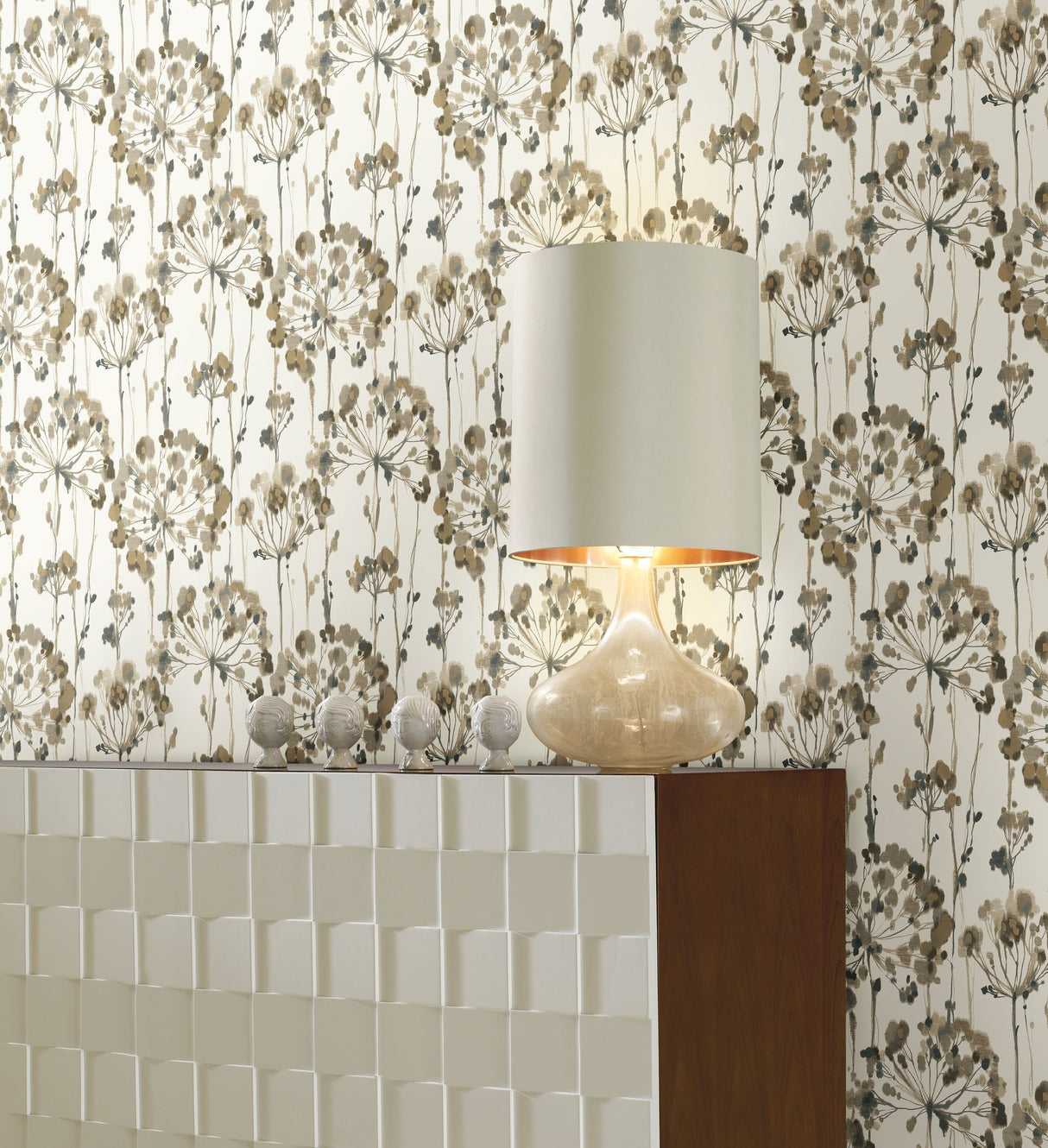 Flourish Neutral Peel & Stick Wallpaper with Botanical Watercolor Motif - York PSW1097RL