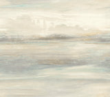 Soothing Mists Scenic Blue & Beige Peel & Stick Wallpaper with Bohemian Abstract Style - York PSW1098RL