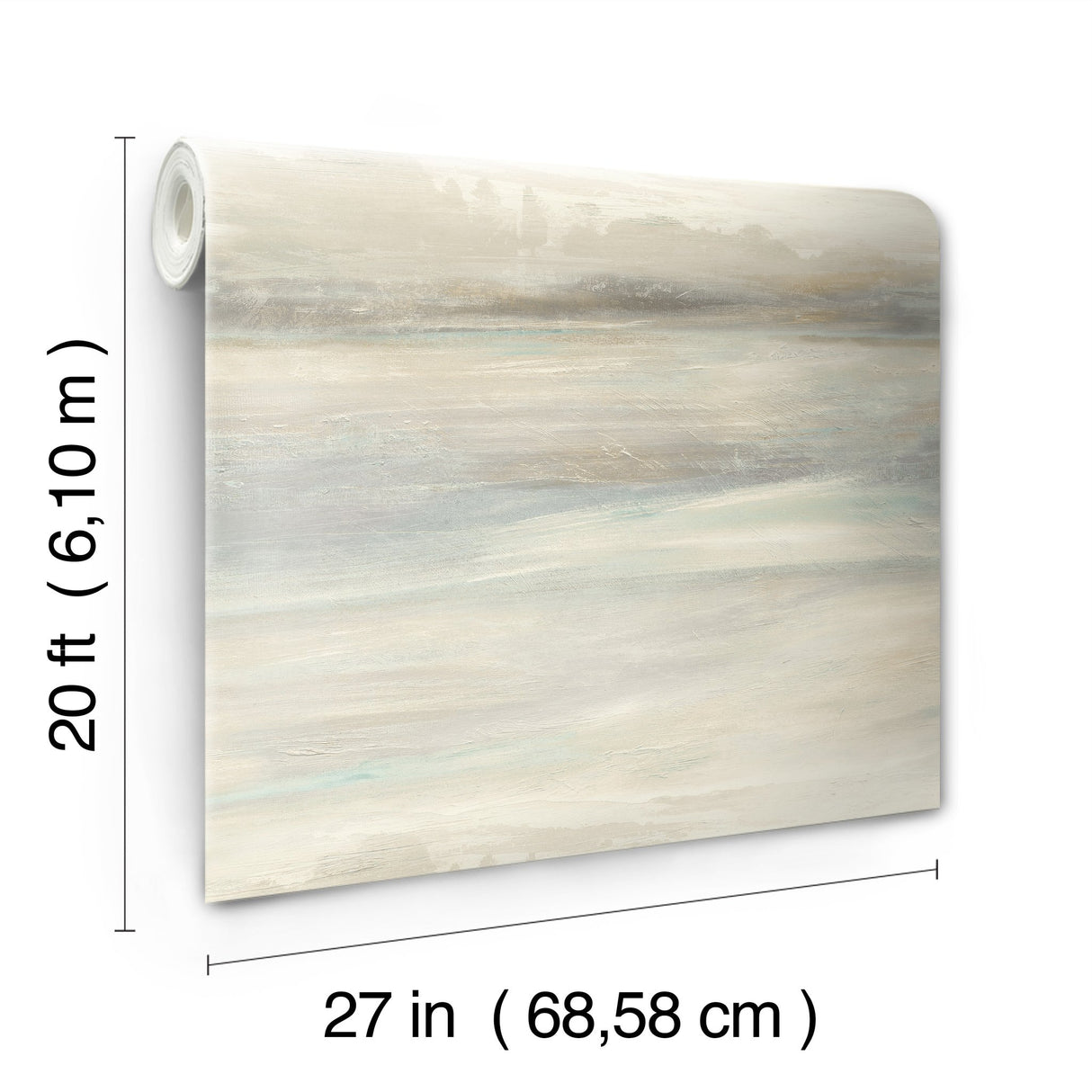 Soothing Mists Scenic Blue & Beige Peel & Stick Wallpaper with Bohemian Abstract Style - York PSW1098RL