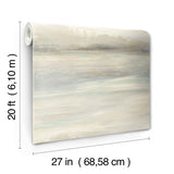 Soothing Mists Scenic Blue & Beige Peel & Stick Wallpaper with Bohemian Abstract Style - York PSW1098RL