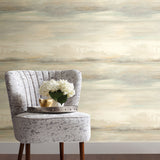 Soothing Mists Scenic Blue & Beige Peel & Stick Wallpaper with Bohemian Abstract Style - York PSW1098RL