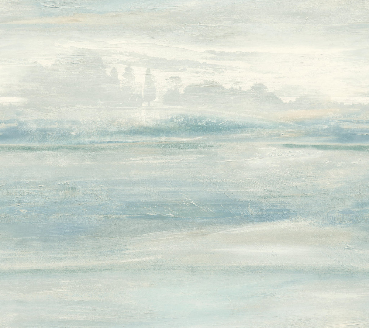 Soothing Mists Scenic Blue Peel & Stick Wallpaper with Abstract Canvas Wash - York PSW1099RL