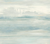 Soothing Mists Scenic Blue Peel & Stick Wallpaper with Abstract Canvas Wash - York PSW1099RL