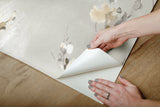 Charm Neutral Peel & Stick Wallpaper with Botanical Watercolor Motif - York PSW1101RL