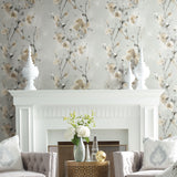 Charm Neutral Peel & Stick Wallpaper with Botanical Watercolor Motif - York PSW1101RL