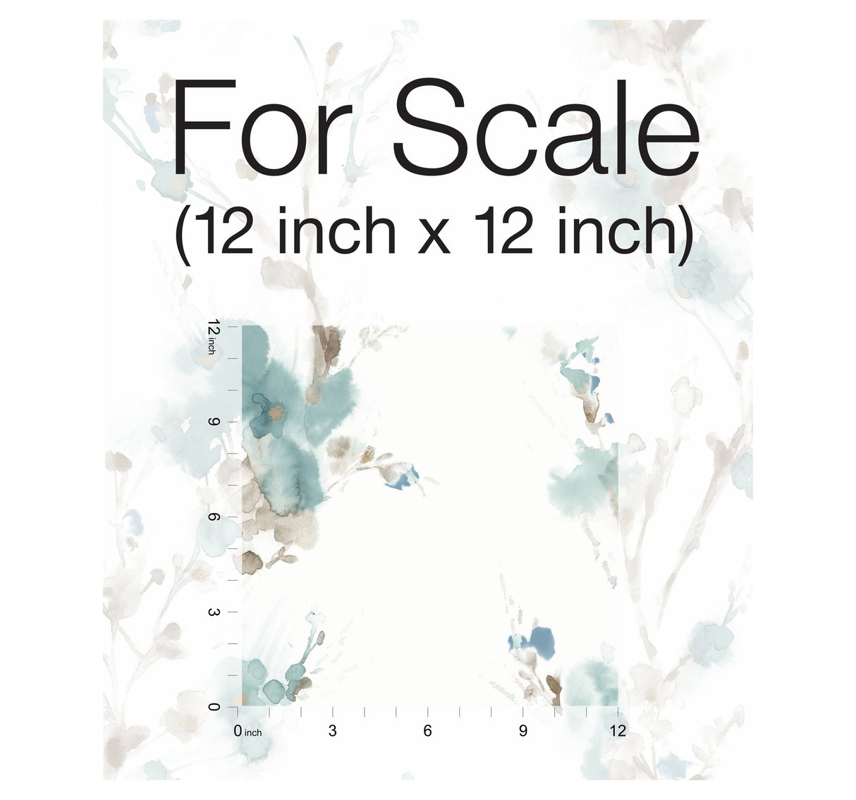 Charm Teal Peel & Stick Wallpaper with Botanical Watercolor Branch Motif - York PSW1102RL