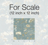 Botanical Fantasy Blue & Beige Peel & Stick Wallpaper with Botanical Floral Pattern - York PSW1106RL