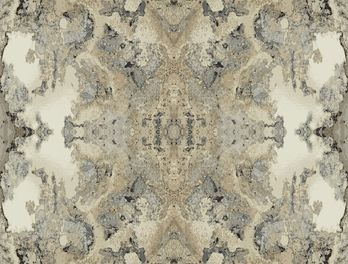 Inner Beauty Ivory Peel & Stick Wallpaper with Bohemian Abstract Geode Motif - York PSW1107RL