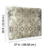 Inner Beauty Ivory Peel & Stick Wallpaper with Bohemian Abstract Geode Motif - York PSW1107RL