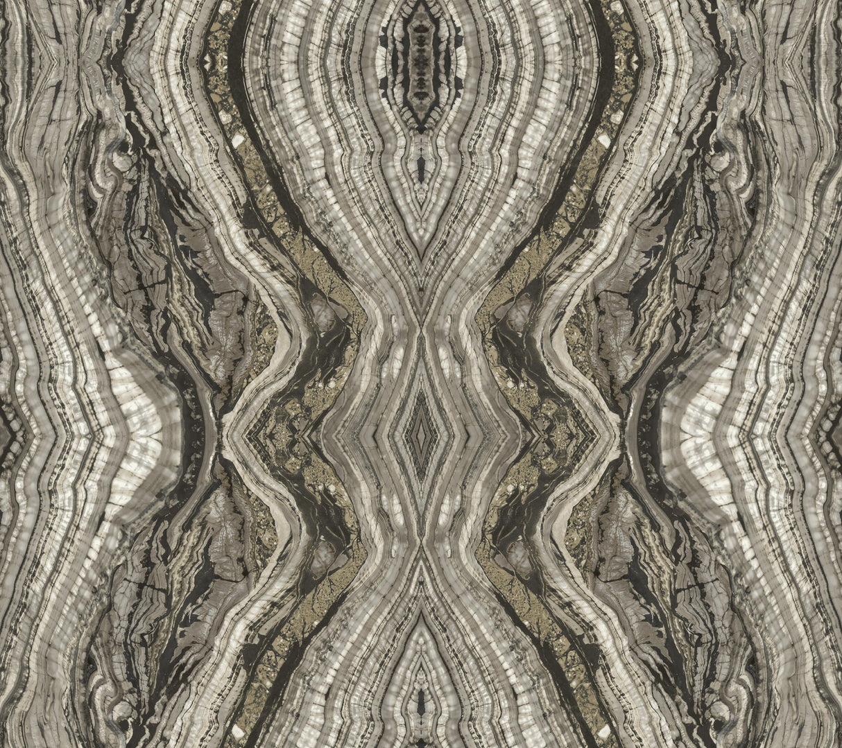 Kaleidoscope Dark Grey Peel & Stick Wallpaper with Bohemian Geode Pattern - York PSW1110RL