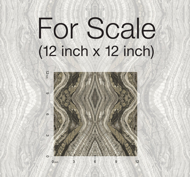 Kaleidoscope Dark Grey Peel & Stick Wallpaper with Bohemian Geode Pattern - York PSW1110RL